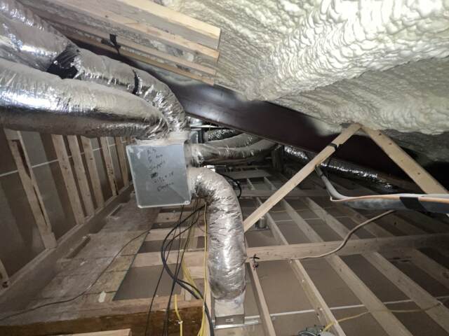 HVAC system in attic