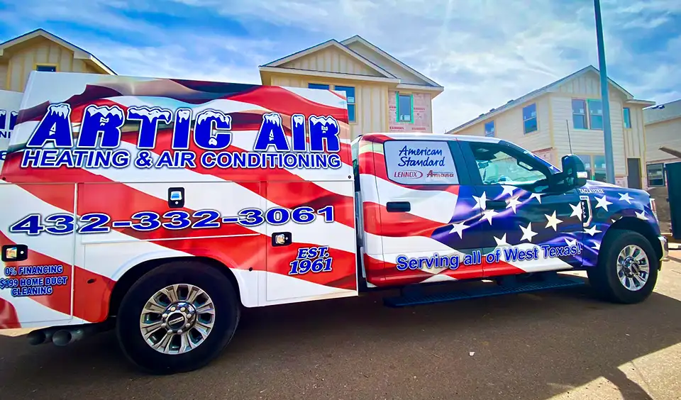 Artic Air service vehicle equipped with everything needed for maintenance on your air conditioner.